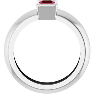 14K White Gold Lab-Grown Ruby Lightweight Ring – image 2