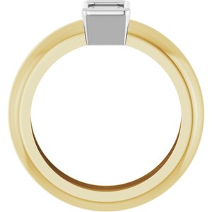 14K Yellow/White Gold 6x4 mm Emerald Bezel-Set Lightweight Ring Mounting – image 4