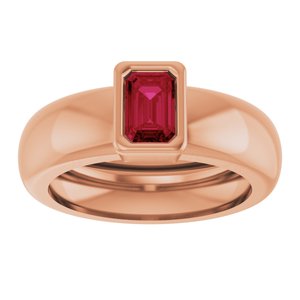 14K Rose Gold Lab-Grown Ruby Lightweight Ring – image 3