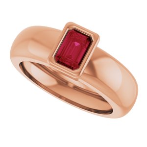 14K Rose Gold Lab-Grown Ruby Lightweight Ring – image 5