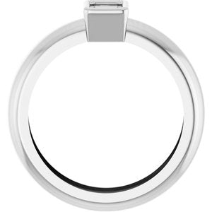 14K White Gold 6x4 mm Emerald Bezel-Set Lightweight Ring Mounting – image 4
