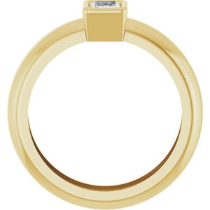 14K Yellow Gold 6x4 mm Emerald Bezel-Set Lightweight Ring Mounting – image 3