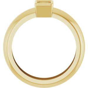 14K Yellow Gold 6x4 mm Emerald Bezel-Set Lightweight Ring Mounting – image 4