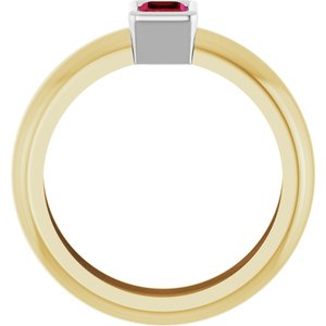 14K Yellow/White Gold Lab-Grown Ruby Lightweight Ring – image 2