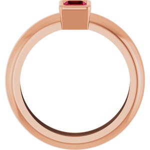 14K Rose Gold Lab-Grown Ruby Lightweight Ring – image 2