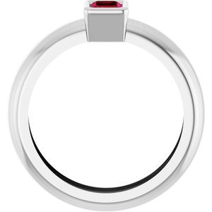 14K White Gold Lab-Grown Ruby Lightweight Ring – image 2