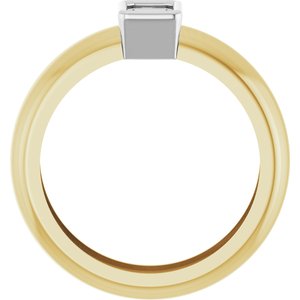 14K Yellow/White Gold 6x4 mm Emerald Bezel-Set Lightweight Ring Mounting – image 4