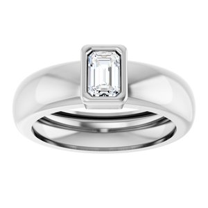 14K White Gold 5/8 CT Lab-Grown Diamond Lightweight Ring – image 3