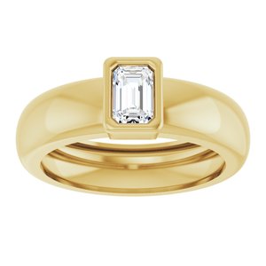 14K Yellow Gold 5/8 CT Lab-Grown Diamond Lightweight Ring – image 3