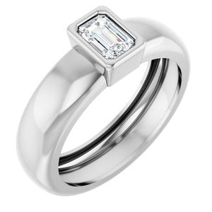 14K White Gold 5/8 CT Lab-Grown Diamond Lightweight Ring
