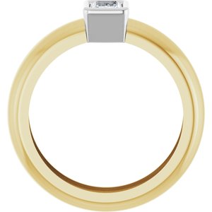 14K Yellow/White Gold 5/8 CT Natural Diamond Lightweight Ring – image 2