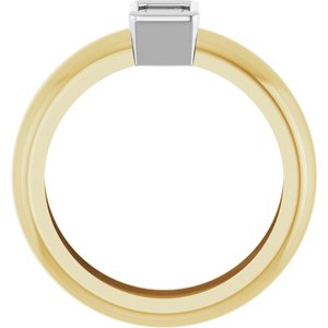 14K Yellow/White Gold 6x4 mm Emerald Bezel-Set Lightweight Ring Mounting – image 4