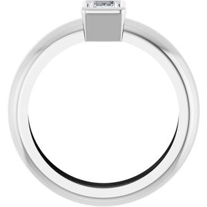 14K White Gold 5/8 CT Natural Diamond Lightweight Ring – image 2