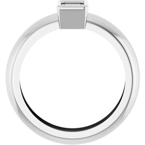 14K White Gold 6x4 mm Emerald Bezel-Set Lightweight Ring Mounting – image 4