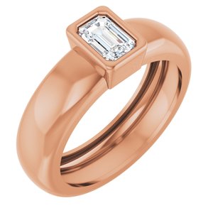 14K Rose Gold 5/8 CT Lab-Grown Diamond Lightweight Ring