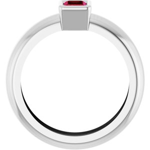 14K White Gold Lab-Grown Ruby Lightweight Ring – image 2