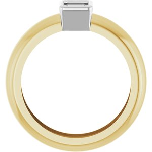 14K Yellow/White Gold 6x4 mm Emerald Bezel-Set Lightweight Ring Mounting – image 4