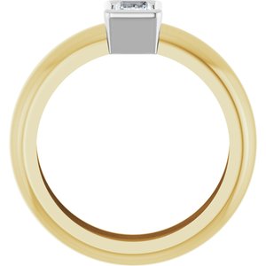 14K Yellow/White Gold 5/8 CT Natural Diamond Lightweight Ring – image 2