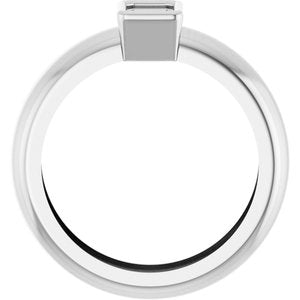 14K White Gold 6x4 mm Emerald Bezel-Set Lightweight Ring Mounting – image 4