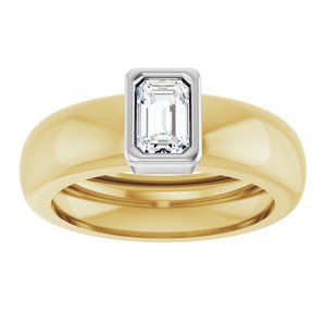14K Yellow/White Gold 5/8 CT Natural Diamond Lightweight Ring – image 3