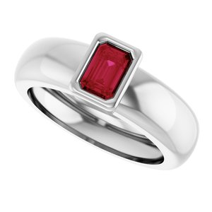 14K White Gold Lab-Grown Ruby Lightweight Ring – image 5