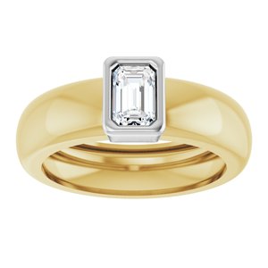 14K Yellow/White Gold 5/8 CT Lab-Grown Diamond Lightweight Ring – image 3