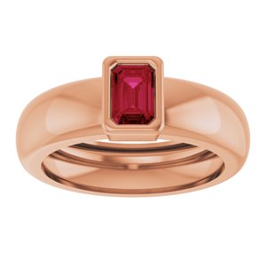 14K Rose Gold Lab-Grown Ruby Lightweight Ring – image 3