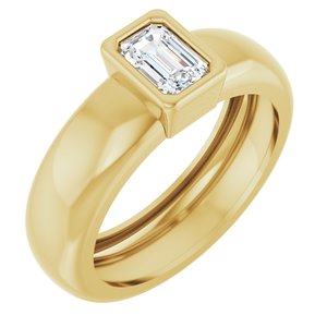 14K Yellow Gold 5/8 CT Natural Diamond Lightweight Ring