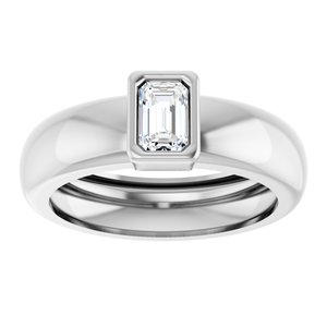 14K White Gold 5/8 CT Natural Diamond Lightweight Ring – image 3