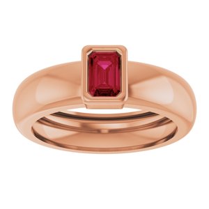 14K Rose Gold Lab-Grown Ruby Lightweight Ring – image 3