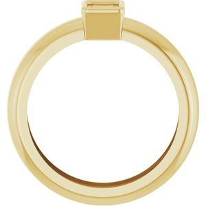 14K Yellow Gold 6x4 mm Emerald Bezel-Set Lightweight Ring Mounting – image 4
