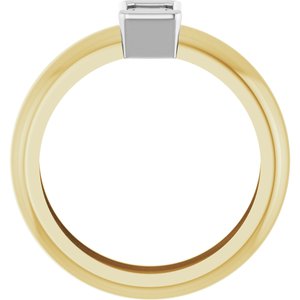 14K Yellow/White Gold 6x4 mm Emerald Bezel-Set Lightweight Ring Mounting – image 4