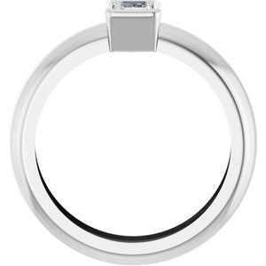 14K White Gold 5/8 CT Natural Diamond Lightweight Ring – image 2