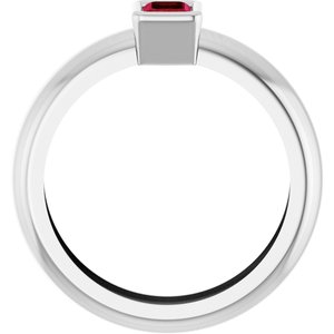 14K White Gold Lab-Grown Ruby Lightweight Ring – image 2