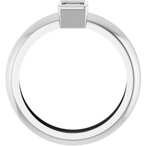 14K White Gold 6x4 mm Emerald Bezel-Set Lightweight Ring Mounting – image 4