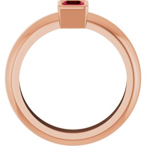 14K Rose Gold Lab-Grown Ruby Lightweight Ring – image 2