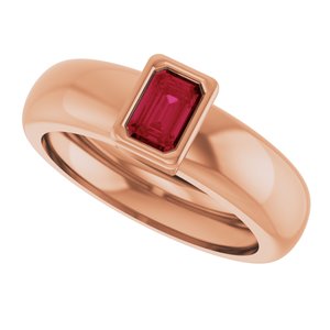 14K Rose Gold Lab-Grown Ruby Lightweight Ring – image 5