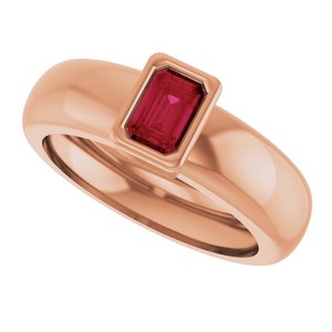 14K Rose Gold Lab-Grown Ruby Lightweight Ring – image 5