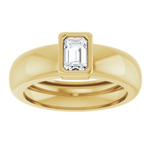 14K Yellow Gold 5/8 CT Natural Diamond Lightweight Ring – image 3
