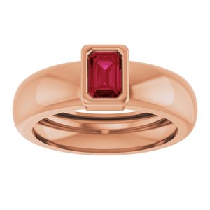 14K Rose Gold Lab-Grown Ruby Lightweight Ring – image 3