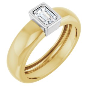 14K Yellow/White Gold 5/8 CT Lab-Grown Diamond Lightweight Ring