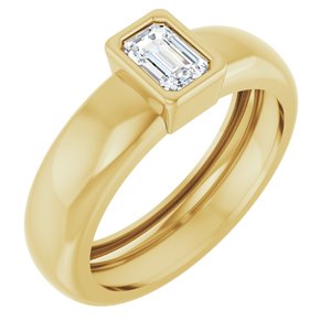 14K Yellow Gold 5/8 CT Natural Diamond Lightweight Ring