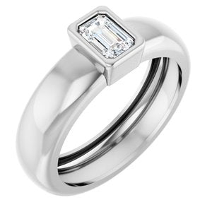 14K White Gold 5/8 CT Natural Diamond Lightweight Ring
