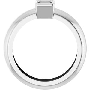 14K White Gold 6x4 mm Emerald Bezel-Set Lightweight Ring Mounting – image 4
