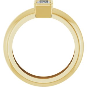 14K Yellow Gold 6x4 mm Emerald Bezel-Set Lightweight Ring Mounting – image 3