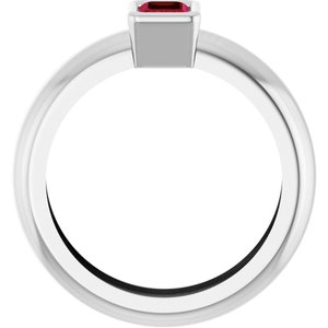 14K White Gold Lab-Grown Ruby Lightweight Ring – image 2