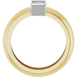 14K Yellow/White Gold 6x4 mm Emerald Bezel-Set Lightweight Ring Mounting – image 4