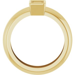 14K Yellow Gold 6x4 mm Emerald Bezel-Set Lightweight Ring Mounting – image 4