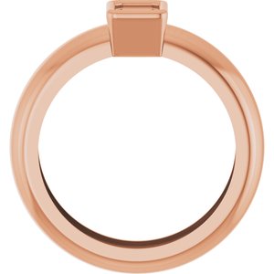 14K Rose Gold 6x4 mm Emerald Bezel-Set Lightweight Ring Mounting – image 4