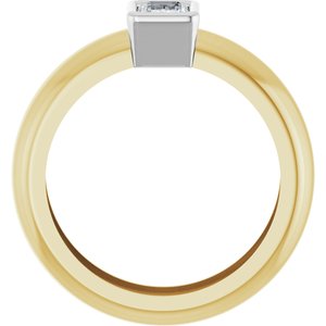 14K Yellow/White Gold 5/8 CT Natural Diamond Lightweight Ring – image 2